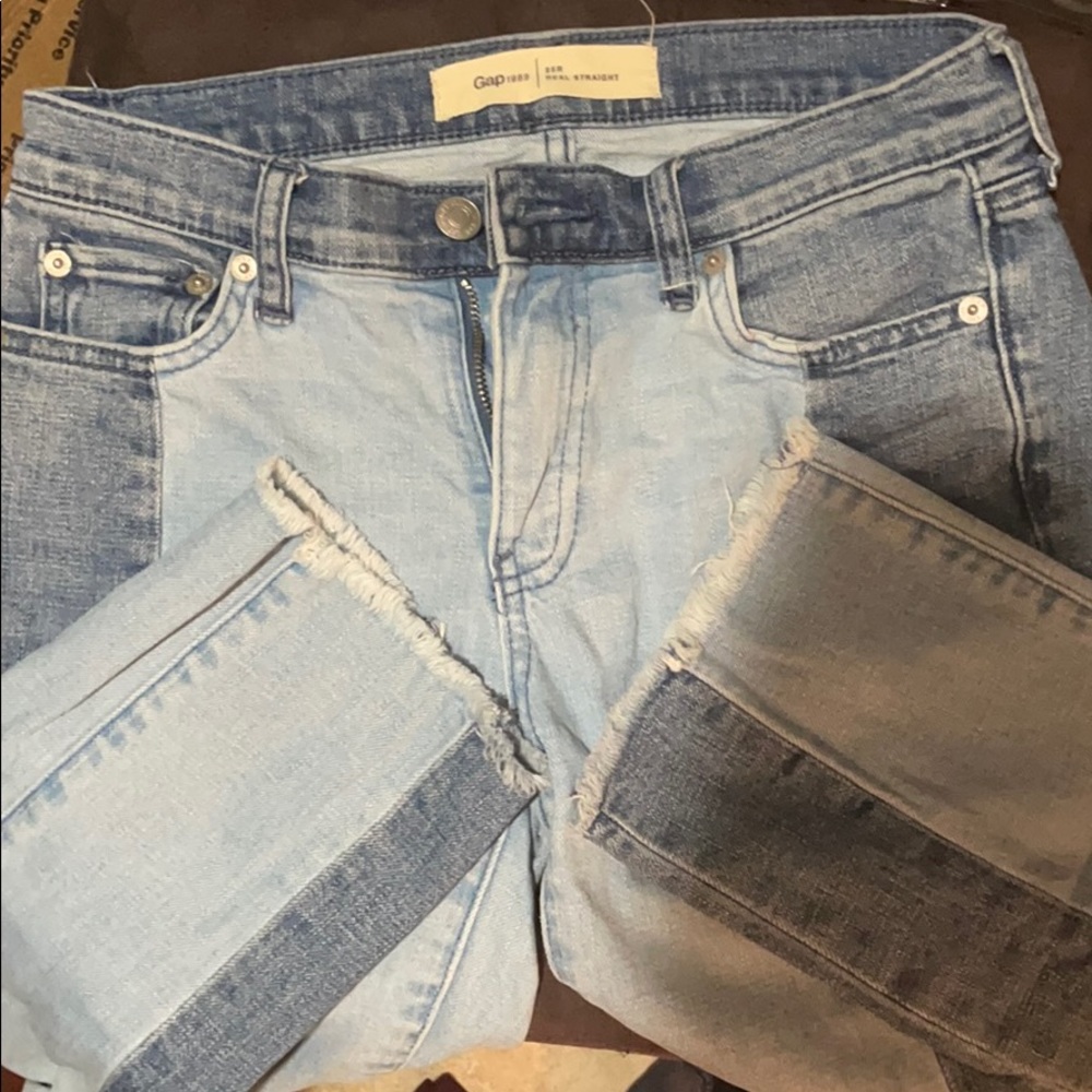 Fabulous two tone straight leg jeans